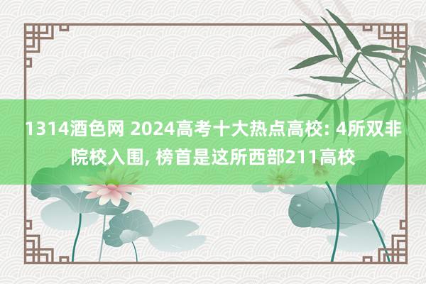 1314酒色网 2024高考十大热点高校: 4所双非院校入围, 榜首是这所西部211高校