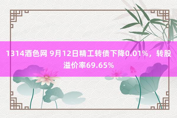 1314酒色网 9月12日精工转债下降0.01%，转股溢价率69.65%