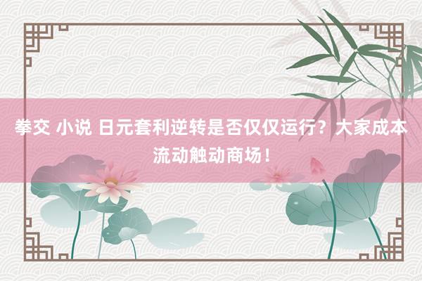 拳交 小说 日元套利逆转是否仅仅运行？大家成本流动触动商场！