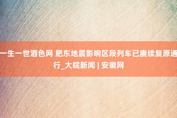 一生一世酒色网 肥东地震影响区段列车已赓续复原通行_大皖新闻 | 安徽网