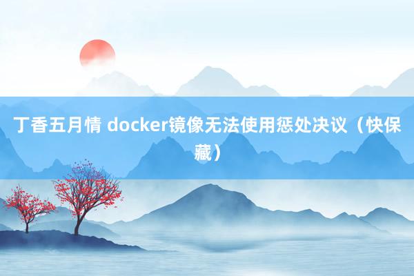 丁香五月情 docker镜像无法使用惩处决议（快保藏）