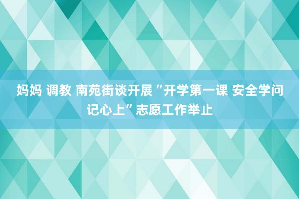 妈妈 调教 南苑街谈开展“开学第一课 安全学问记心上”志愿工作举止