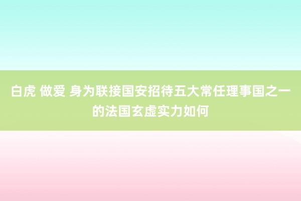 白虎 做爱 身为联接国安招待五大常任理事国之一的法国玄虚实力如何