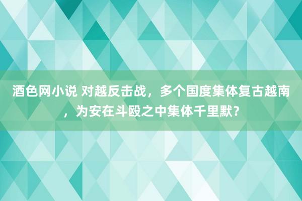 酒色网小说 对越反击战，多个国度集体复古越南，为安在斗殴之中集体千里默？