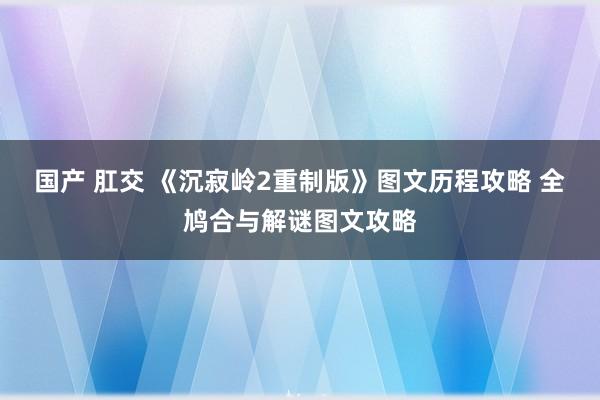 国产 肛交 《沉寂岭2重制版》图文历程攻略 全鸠合与解谜图文攻略