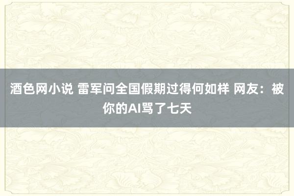 酒色网小说 雷军问全国假期过得何如样 网友：被你的AI骂了七天