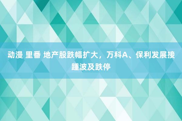 动漫 里番 地产股跌幅扩大，万科A、保利发展接踵波及跌停