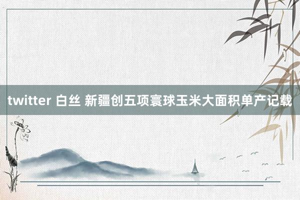 twitter 白丝 新疆创五项寰球玉米大面积单产记载