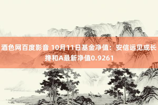 酒色网百度影音 10月11日基金净值：安信远见成长搀和A最新净值0.9261