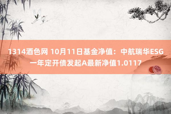 1314酒色网 10月11日基金净值：中航瑞华ESG一年定开债发起A最新净值1.0117