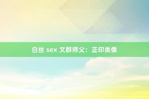 白丝 sex 文群师父：正印类像