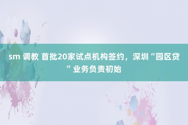 sm 调教 首批20家试点机构签约，深圳“园区贷”业务负责初始