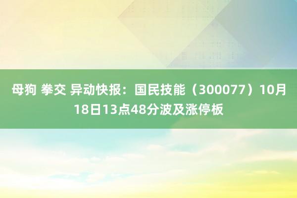 母狗 拳交 异动快报：国民技能（300077）10月18日13点48分波及涨停板