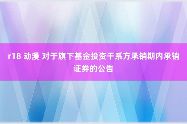 r18 动漫 对于旗下基金投资干系方承销期内承销证券的公告