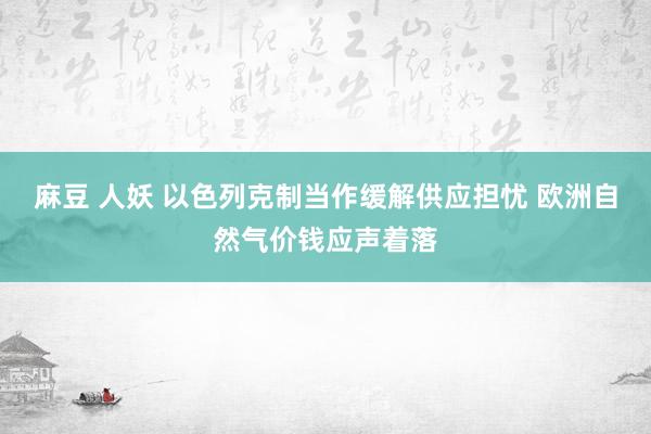 麻豆 人妖 以色列克制当作缓解供应担忧 欧洲自然气价钱应声着落