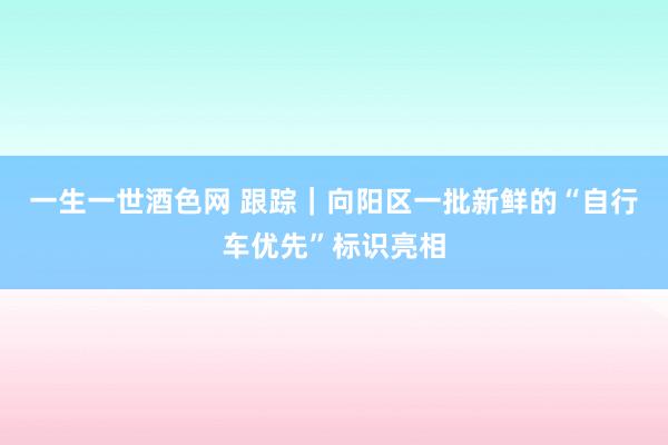 一生一世酒色网 跟踪｜向阳区一批新鲜的“自行车优先”标识亮相