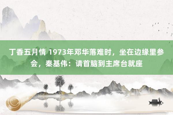 丁香五月情 1973年邓华落难时，坐在边缘里参会，秦基伟：请首脑到主席台就座