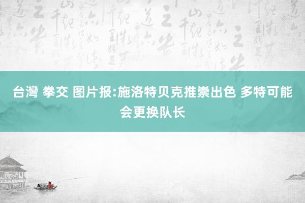 台灣 拳交 图片报:施洛特贝克推崇出色 多特可能会更换队长