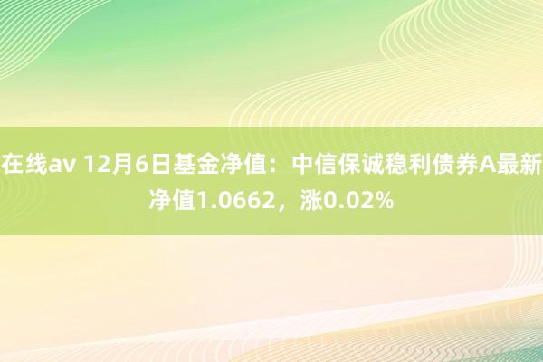 在线av 12月6日基金净值：中信保诚稳利债券A最新净值1.0662，涨0.02%