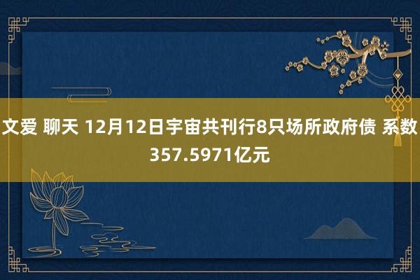 文爱 聊天 12月12日宇宙共刊行8只场所政府债 系数357.5971亿元