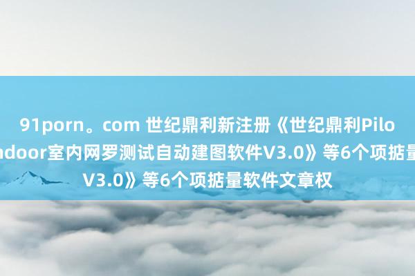 91porn。com 世纪鼎利新注册《世纪鼎利Pilot WalkingIndoor室内网罗测试自动建图软件V3.0》等6个项掂量软件文章权