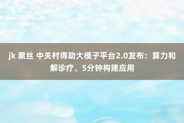 jk 黑丝 中关村得助大模子平台2.0发布：算力和解诊疗、5分钟构建应用