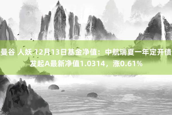 曼谷 人妖 12月13日基金净值：中航瑞夏一年定开债发起A最新净值1.0314，涨0.61%