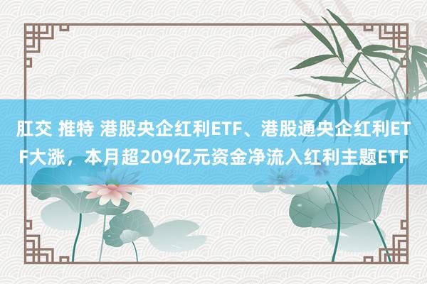 肛交 推特 港股央企红利ETF、港股通央企红利ETF大涨，本月超209亿元资金净流入红利主题ETF