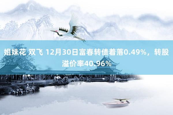 姐妹花 双飞 12月30日富春转债着落0.49%，转股溢价率40.96%