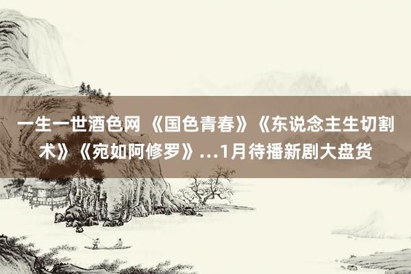 一生一世酒色网 《国色青春》《东说念主生切割术》《宛如阿修罗》…1月待播新剧大盘货