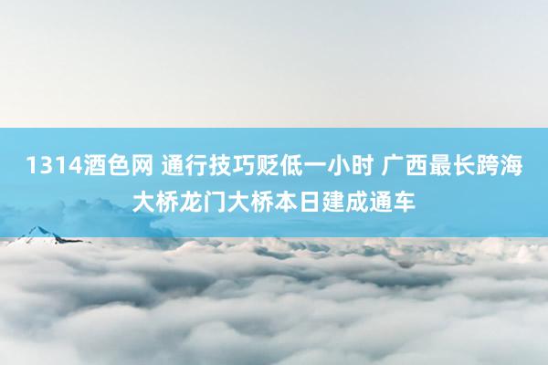 1314酒色网 通行技巧贬低一小时 广西最长跨海大桥龙门大桥本日建成通车