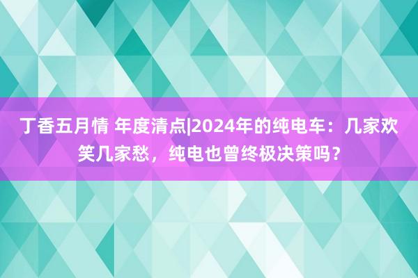 丁香五月情 年度清点|2024年的纯电车：几家欢笑几家愁，纯电也曾终极决策吗？