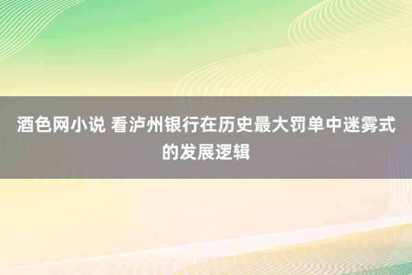 酒色网小说 看泸州银行在历史最大罚单中迷雾式的发展逻辑