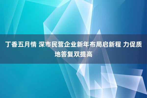 丁香五月情 深市民营企业新年布局启新程 力促质地答复双提高