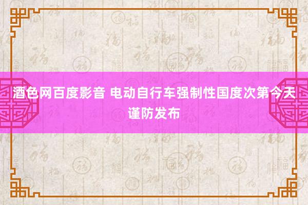 酒色网百度影音 电动自行车强制性国度次第今天谨防发布